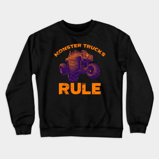 Monster Truck Rule Crewneck Sweatshirt by TheVintageChaosCo.